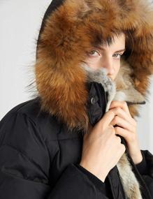 img 3 attached to Women'S Down Jacket Winter Parka Coat With Raccoon Fur Hooded - Escalier