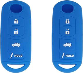 img 4 attached to 🔑 BAR Autotech Blue Remote Key Silicone Rubber Keyless Entry Shell Case Fob and Key Skin Cover for Mazda 3 6 CX-7 CX-9 MX-5 Miata, 4 Buttons, Pack of 2