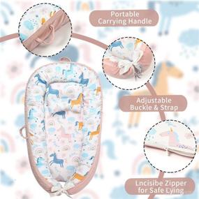 img 2 attached to Snuggle Me Organic Baby Lounger: Co-Sleeping Pillow Nest for Newborns & Toddlers, Unicorn Design