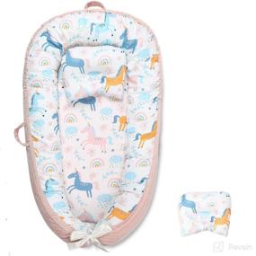img 4 attached to Snuggle Me Organic Baby Lounger: Co-Sleeping Pillow Nest for Newborns & Toddlers, Unicorn Design
