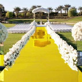 img 4 attached to Gold Mirrored Aisle Runner For Wedding, Banquet, Restaurant Decoration - 3FT X 65FT By Efavormart