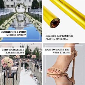 img 1 attached to Gold Mirrored Aisle Runner For Wedding, Banquet, Restaurant Decoration - 3FT X 65FT By Efavormart