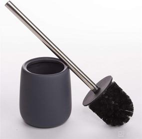 img 1 attached to 🚽 Ceramic-Coated Silicone BINO Toilet Brush with Holder, Grey - Toilet Bowl Cleaner Brush and Bathroom Brush Holder for Enhanced Hygiene