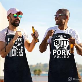 img 3 attached to 🎁 2 Pack Funny Aprons for Men- Perfect Birthday Gifts for Dad, Kitchen Chef Aprons for Grilling, Cooking, BBQ.