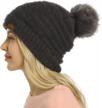 womens fleece-lined winter beanie hat with faux fur pompom, chunky slouchy ski cap for warmth and style by vigrace logo