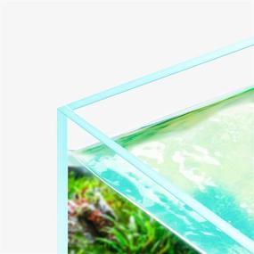 img 3 attached to 🐠 Fzone Rimless Low Iron Fish Tank: NovaClear Ultra-White Translucent Glass Verso Series Nano Shallow Pond Levitating Floating Air Aquarium (A30-W18)