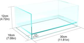 img 2 attached to 🐠 Fzone Rimless Low Iron Fish Tank: NovaClear Ultra-White Translucent Glass Verso Series Nano Shallow Pond Levitating Floating Air Aquarium (A30-W18)