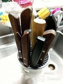 img 8 attached to Universal Knife Block Holder, Fingerprint-Proof Coated Stainless Steel, Modern Design With Scissors-Slot, Compact For Easy Storage, By Kitchendao