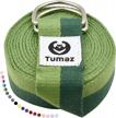 15+ color yoga strap/stretch band with extra safe adjustable d-ring buckle - 6/8/10 feet options for daily stretching, physical therapy & fitness logo