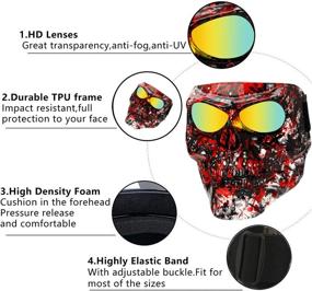 img 2 attached to BOROLA Motorcycle Goggles Mask Skull Motocross Riding Sunglasses Comic Role Cos(E-Series Motorcycle & Powersports