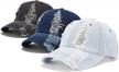 3 pack cotton baseball cap dad hat vintage distressed low profile unstructured adjustable for women men logo