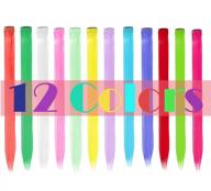 12-piece rainbow hairpiece for kids girls & women - highlight your party with multi-color synthetic hair extensions! logo