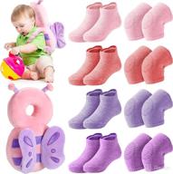 ultimate baby protection set: toddler head cushion backpack, anti-slip knee pads, safety socks - butterfly style logo