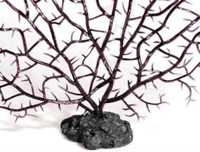 img 2 attached to 🌿 Quickun Glowing Artificial Coral Plant Ornament - Silicone Decoration for Fish Tank and Aquarium Landscape (Brown)