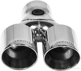 img 2 attached to Flowmaster 15402 Stainless Steel Exhaust Tip 3.0&#34; Inlet X 3.5&#34; Dual Angled Weld