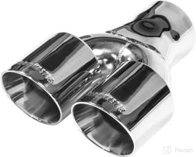 img 3 attached to Flowmaster 15402 Stainless Steel Exhaust Tip 3.0&#34; Inlet X 3.5&#34; Dual Angled Weld