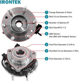 img 1 attached to 🔧 IRONTEK Front Wheel Hub Assembly for Ascender, Bravada, Envoy, Rainier, Trailblazer with ABS - 6 Lug Wheel Bearing Assembly (2 PCS FBM)