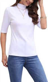 img 1 attached to Stay Chic And Comfy With LaLaLa'S Slim Fit Half-Sleeve Mock Turtleneck Tunic Tops For Spring