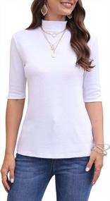 img 2 attached to Stay Chic And Comfy With LaLaLa'S Slim Fit Half-Sleeve Mock Turtleneck Tunic Tops For Spring