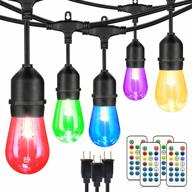 enhance your outdoor ambiance with mlambert's premium 3 pack 48ft rgb cafe string lights - dimmable, shatterproof edison bulbs perfect for bistro, backyard, and garden - 144ft total length логотип