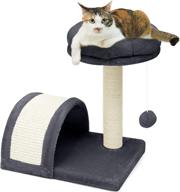 🐱 yashong cat scratching post - 4-in-1 sisal rope cat claw scratcher with arched scratcher, thickened bottom plate, padded lying bed, and toy - the best scratch cat tree for kittens and large kitty cats logo