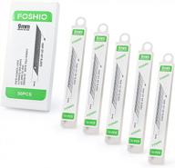 foshio 50-pack 30° snap-off hobby knife blades 9mm, universal utility knives vinyl wraps cutter replacement blades logo