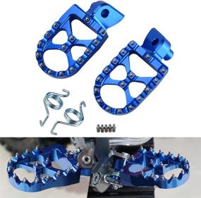 img 4 attached to 🏍️ NICECNC Blue 57mm Wide Foot Pegs for Yamaha YZ250F/YZ450F/YZ125X/YZ250X/YZ250FX/YZ450FX/WR250F/WR450F - Ideal for Racing