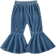 wallarenear baby girl flare pants: stylish denim leggings with ruffles for trendy toddler girls логотип