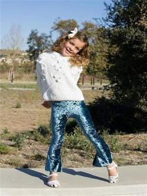 img 3 attached to WALLARENEAR Baby Girl Flare Pants: Stylish Denim Leggings with Ruffles for Trendy Toddler Girls