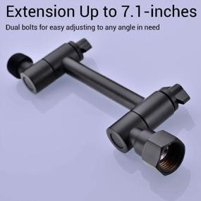 img 1 attached to Upgrade Your Shower Experience With An Adjustable Brass Shower Arm Extender, Height Adjustable For High Rise Or Lower Rainfall Showerheads In Matte Black Finish