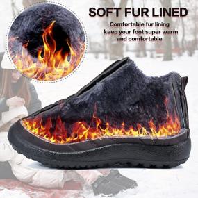 img 2 attached to Warm Fur-Lined Snow Boots For Boys And Girls: Comfy Outdoor Slip-On Walking And Hiking Shoes For Toddlers And Little Kids