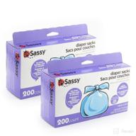 💩 sassy disposable diaper sacks, 200 count (pack of 2) - convenient and hygienic solution for diaper disposal logo