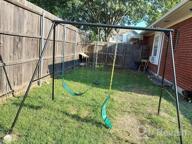 img 1 attached to Sturdy And Versatile Swing Frame For Heavy Loads - IKARE Upgraded Metal Swing Stand With Ground Nails - Perfect For Indoor And Outdoor Fun! review by Angela Smith