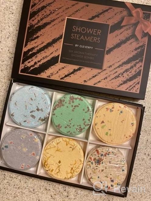 img 1 attached to 6-Pack Aromatherapy Shower Steamers For Self Care - Variety Set Of Lavender, Menthol, Bergamot & Mandarin, Pomegranate & Rose, Grapefruit, Peppermint & Lemongrass (Black Gold) review by Leslie White