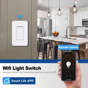 img 1 attached to Smart Wall Switch With Remote Control, Timer Functions & Compatible With Alexa/Google Assistant - BESTTEN Single Pole WiFi Light Switch