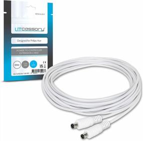 img 4 attached to Удлинительный кабель питания Litcessory для контроллера Philips Hue Lightstrip Plus/Gradient LightStrip (25 футов, 1 упаковка, белый)