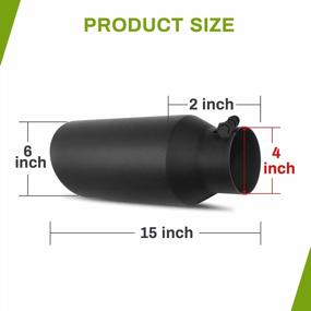 img 1 attached to Upgrade Your Ride With AUTOSAVER88'S Black Powder Coated Stainless Steel Exhaust Tip - 4" Inlet, 6" Outlet, And 15" Long Compatible With 4" Outside Diameter Tailpipe