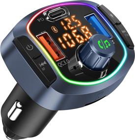 img 4 attached to 🚗 Car Bluetooth FM Transmitter Adapter with 2 USB Ports (QC3.0 18W, Pen Drive), Type-C PD 18W, TF Card, Hands Free Calls, Siri and Google Assistant, Car Mp3 Player