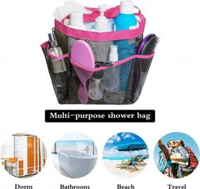 img 1 attached to Основы комнаты в общежитии колледжа: подвесная сетчатая большая сумка для душа Attmu для туалетных принадлежностей и аксессуаров для ванной комнаты