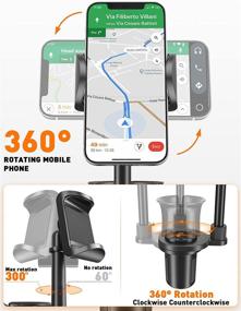 img 1 attached to 🚘 Tryone Car Cup Holder Phone Mount: Ultimate Universal Auto Cell Phone Stand with Drink Expand Cup Holder for Truck, SUV, and More - iPhone, Samsung, and Android Compatible!