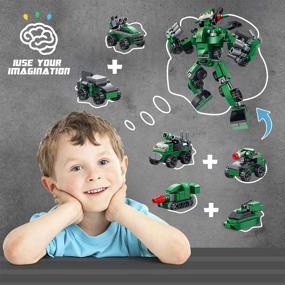 img 1 attached to STEM Robotics For Kids: PANLOS 655 PCS Military Vehicle Building Blocks Set For Ages 4-8