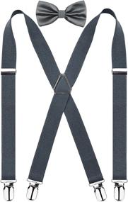 img 4 attached to 👔 Purple Elastic Adjustable Men's Suspender Braces - Top Men's Accessories for Ties, Cummerbunds & Pocket Squares
