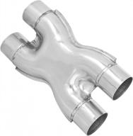 totalflow tf-ssp2525 409 stainless steel 2.5 inch x-pipe-2.5" dual (inner diameter) -polished logo