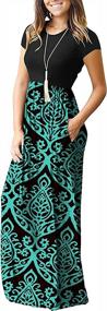 img 2 attached to Stay Comfy And Chic With AUSELILY Short Sleeve Maxi Dresses With Pockets