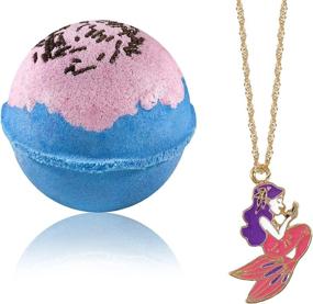 img 3 attached to Mermaid Night Bath Bombs: Extra Large Bath Balls With Necklace, 100% Natural Ingredients, Ideal Gift For Sensitive Skin Girls!