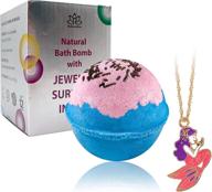 mermaid night bath bombs: extra large bath balls with necklace, 100% natural ingredients, ideal gift for sensitive skin girls! logo