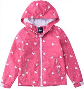 img 4 attached to Girls Waterproof Hooded Raincoat - Hiheart Lightweight Mesh Lined Jacket