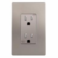 enerlites elite series tamper-resistant decorator outlet with self-grounding, child-safety features, ul listed, residential-grade, 15a 125v, nickel-plated wall plate included - 61501-tr-nkwp logo