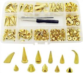 img 4 attached to Rock Your Style With 125 Sets Of Gold Bullet Spikes Kit: Perfect For Clothing, Bags, And DIY Leather-Craft Projects