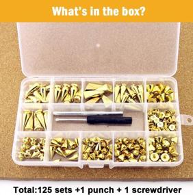 img 3 attached to Rock Your Style With 125 Sets Of Gold Bullet Spikes Kit: Perfect For Clothing, Bags, And DIY Leather-Craft Projects